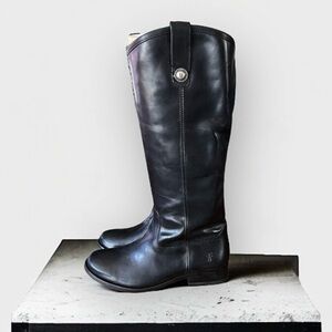 NWT FRYE Melissa Button Equestrian Style Black Leather Boots || Size 6